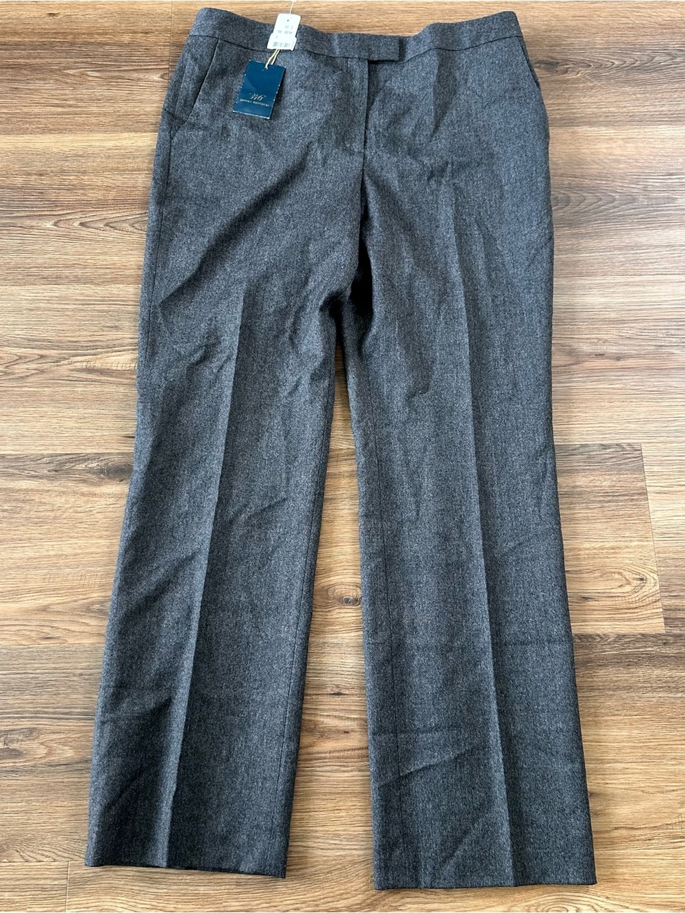 Brooks Brothers Pant Women 14 Gray Wool 346 Caroline Fit Luxury Dress Career NWT